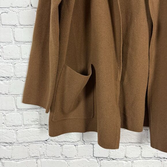 J Crew Eloise Knit Sweater Blazer Women L Brown Pockets Business Casual w Wool - Picture 4 of 7